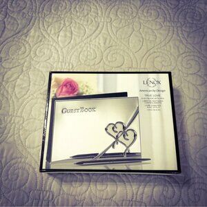 Lenox True Love Silverplated Guestbook with Pen